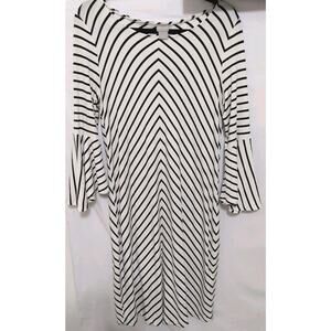 Chico’s Black and White Stripe Midi Size 1 (8/10) Women’s Dress